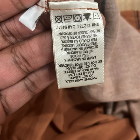 Pleat Front Maxi Dress in Rust Stripes Size Large - Picture 15 of 16